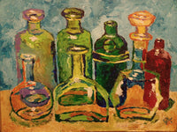 OLEG KUFAYEV "Still Life of Bottles (1)" Acrylic on Canvas Paper, 2017 - $600 Appraisal Value! APR 57