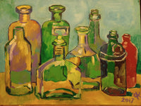OLEG KUFAYEV "Still Life of Bottles (4)" Acrylic on Canvas Paper, 2017 - $600 Appraisal Value! APR 57