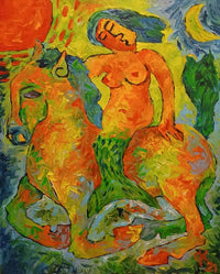 OLEG KUFAYEV "Mermaid on the Horse" Oil on Linen - $11K Appraisal Value! APR 57