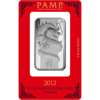 1 oz PAMP Suisse Dragon Silver Bar (New w/ Assay) APR 57