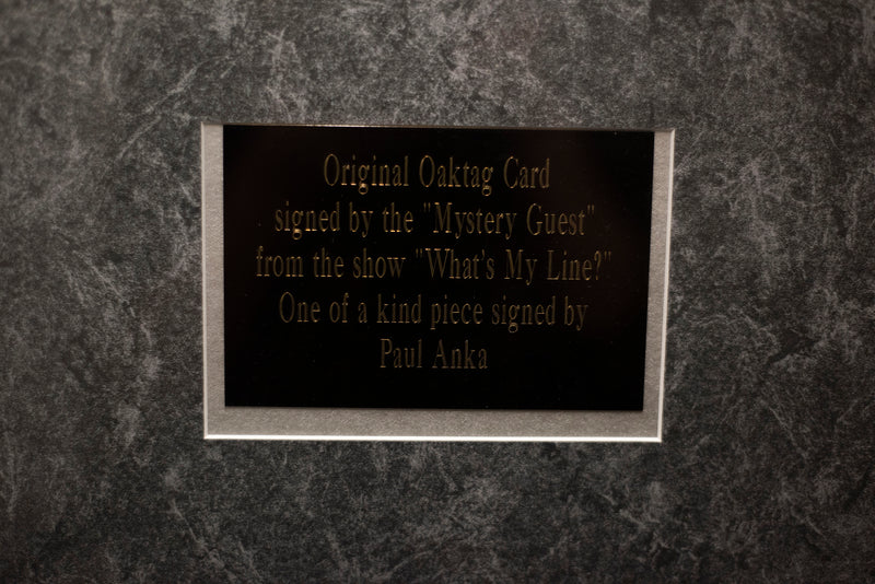 PAUL ANKA "What's My Line?" Autographed Slate, C. 1964 -COA- $15K APR!!@ APR 57