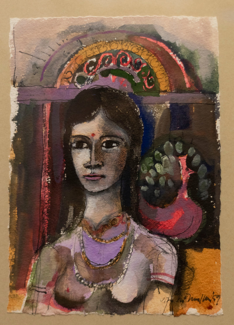 Original Colorful Gouache and Ink Portrait c. 1959 - $4K Appraisal Value w/CoA @* APR 57
