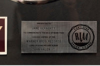 VAN HALEN "Van Halen II" 1979 RIAA Platinum Sales Award - $10K APR Value w/ CoA! APR 57