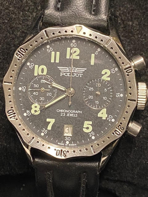 POLJOT 23-Jewel Stainless Steel Chronograph Wristwatch - $6K APR Value w/ CoA! APR 57