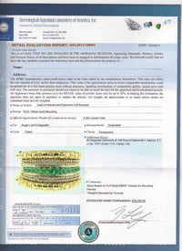 Ladies Emerald and Diamond Cuff Bracelet 18K Yellow Gold Setting - $28.5K Appraisal Value! APR 57