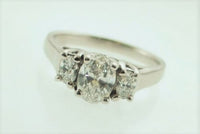 Lady's Engagement Ring Oval Brilliant Cut 3 Diamonds Ring, UGL Certified - $18K VALUE APR 57