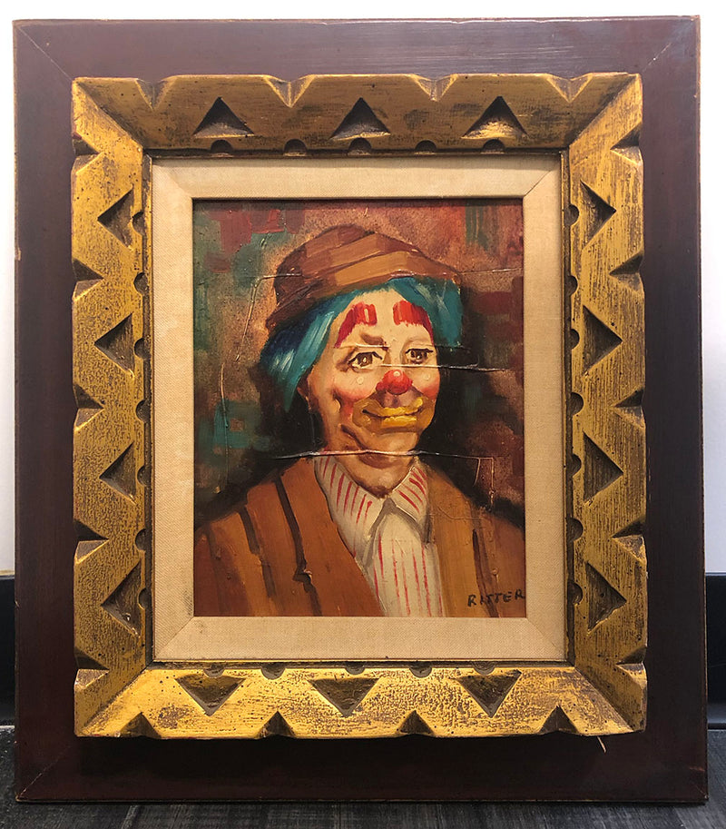 Julian Ritter, 'Smiling Clown,' Oil on Canvas, Framed, 1950s - $10K Appraisal Value w/CoA APR 57