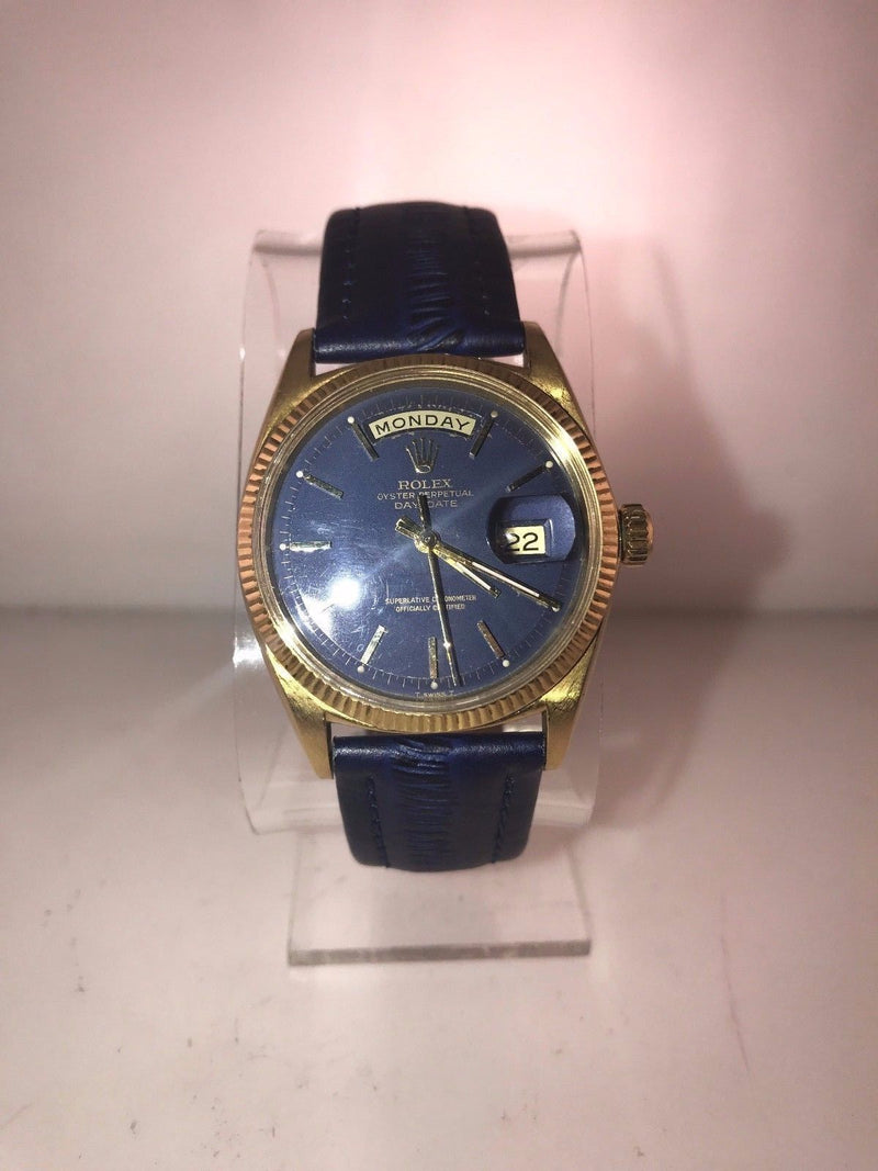 ROLEX Day-Date Wristwatch in 18K Yellow Gold with Royal Blue Dial - $36K VALUE!! APR 57