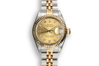 ROLEX Ladies' Oyster Perpetual Datejust Two-Tone 18KYG & SS Champagne Dial w/ Diamond Markers, Fluted Bezel and Jubilee Bracelet! - $18K Appraisal Value! APR 57