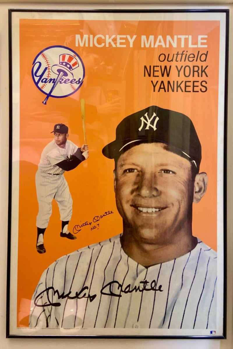 RARE ORIGINAL 1954 MAJOR LEAGUE BASEBALL CARD LIMITED EDITION PRINT SIGNED MICKEY MANTLE $10,000 APPRAISAL VALUE WITH TWO CERTIFICATES OF AUTHENTICITY! APR57