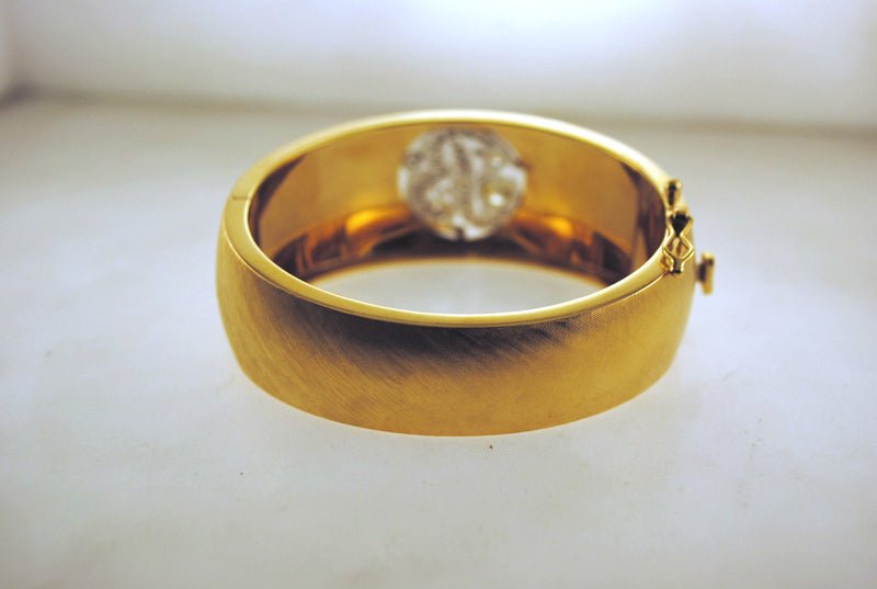 1950s Gorgeous 2 Carat Diamond Letter "B" Bracelet in Sold 14K Yellow Gold with Antique Satin Finish - $30K VALUE APR 57