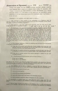 THE BEATLES Contracts Signing Away Ownership of Beatles Songs - Appraisal Value: $100K APR 57