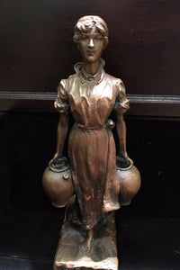 Bronze Statue Of Peasant Woman with Jugs - $3K VALUE* APR 57