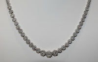 14.5+ Carat Graduated Diamond Flower Cluster Necklace in White Gold - $40K VALUE APR 57