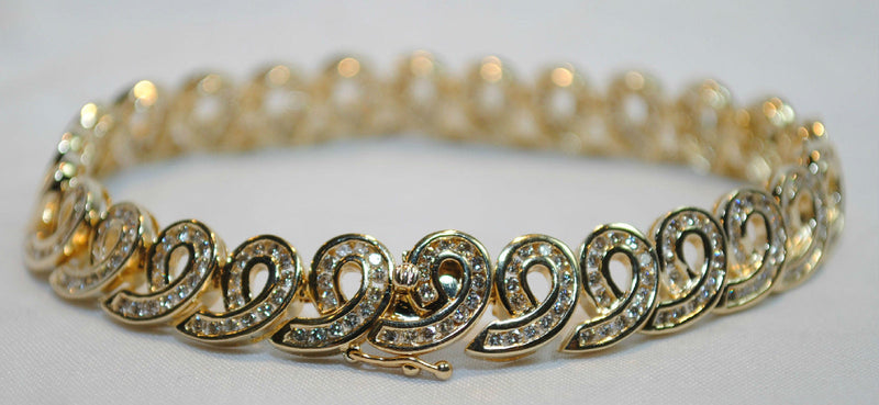 Contemporary 3+ Carat Diamond Looped Bracelet in Solid 14K Yellow Gold - $20K VALUE APR 57