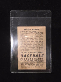MICKEY MANTLE 1952 Bowman New York Yankees #101 Baseball Card - $5K VALUE APR 57