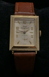LORD SANFORD Vintage 1950s Gold-tone Watch w/ Florentine Satin Bezel - $6K APR Value w/ CoA! ✓ APR 57