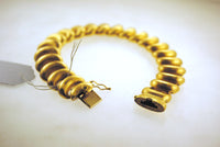 AMAZING 1960s 18K Yellow Gold Link Bracelet with Antique Satin Matte Finish - $18K VALUE APR 57