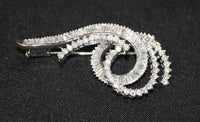 Exquisite Contemporary 3+ Carat Diamond Swirl Brooch in Solid 14K White Gold - $15K VALUE} APR 57