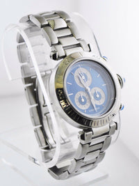 CARTIER Pasha De Cartier Stainless Steel Chronograph w/ Special Blue Dial - $20K Appraisal Value! ✓ APR 57