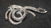 Exquisite Contemporary 3+ Carat Diamond Swirl Brooch in Solid 14K White Gold - $15K VALUE} APR 57
