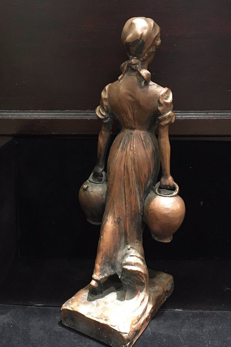 Bronze Statue Of Peasant Woman with Jugs - $3K VALUE* APR 57