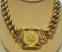 Gorgeous Italian Relief Curb Chain Necklace in 18K Yellow Gold with Victorian Chain Connector - $50K VALUE APR 57