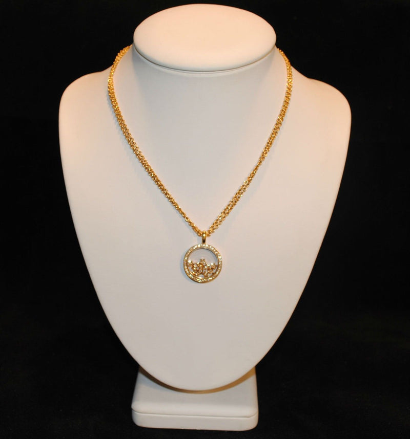CHOPARD Floating Star & Moon 18K Yellow Gold Diamond Necklace - $30K VALUE APR 57