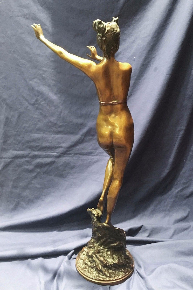 Late 19th Century Paul Aichele, "Diane the Huntress" Nude Bronze Statue Signed - $25K VALUE* APR 57