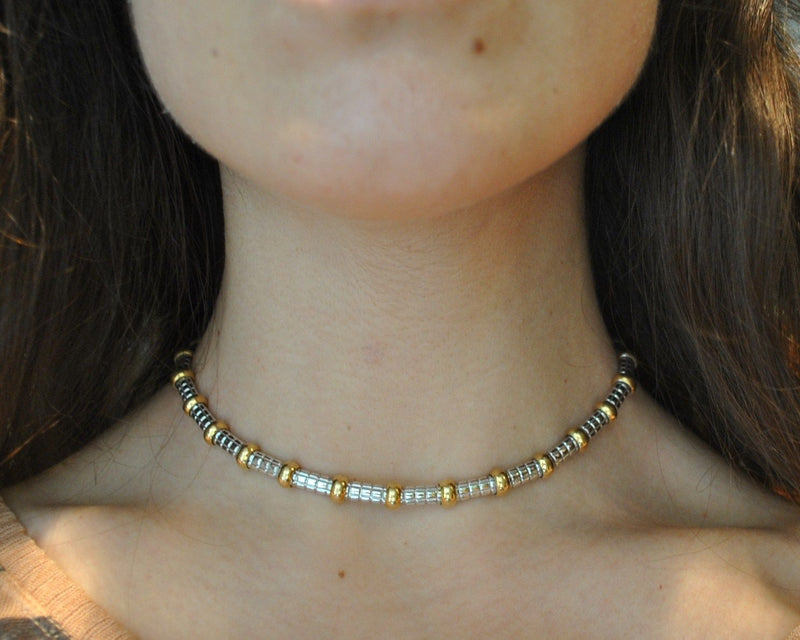 Faraone Mennella Designer Ball & Link Necklace in 18K Yellow & White Gold - $30K VALUE APR 57