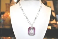 Exquisite 21 Carat Pink Sapphire & Ruby 18K White Gold Pendant with Diamond 14K White Gold Necklace - $30K VALUE APR 57