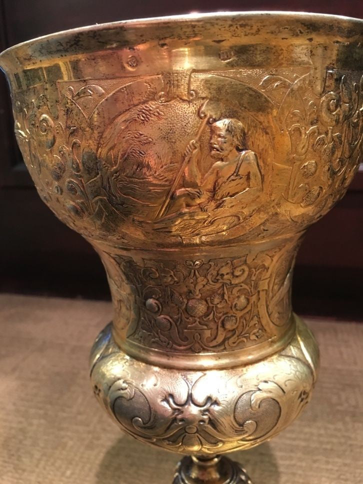 HANS JACHMANN Sterling Silver Gold Plated Handcrafted Chalice, C. 1640s - $60K VALUE APR 57