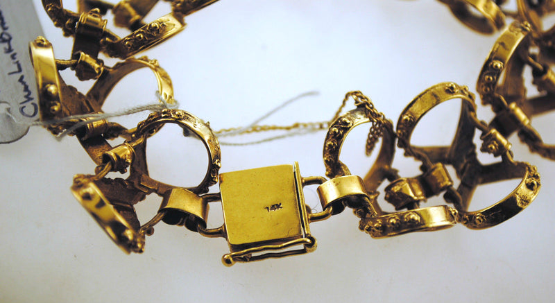 AMAZING 1950s Vintage Bow Tie Design Bracelet in Solid 14K Yellow Gold - $15K VALUE APR 57