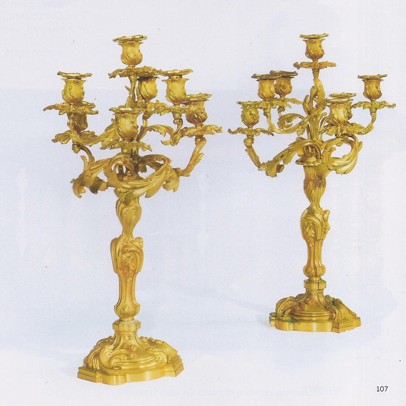 Pair of French Louis XV Style Gilt-Bronze Candelabras, Late 19th Century - $15K VALUE* APR 57