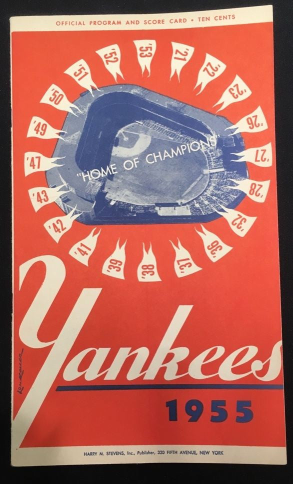 NEW YORK YANKEES Original 1955 Official Program and Score Card - $800 VALUE APR 57
