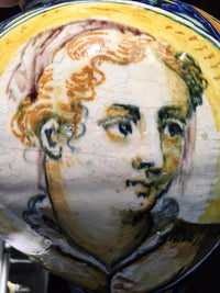 Antique Majolica Cachepot Italian Vase with Portraits Circa 17th Century - $50K VALUE APR 57