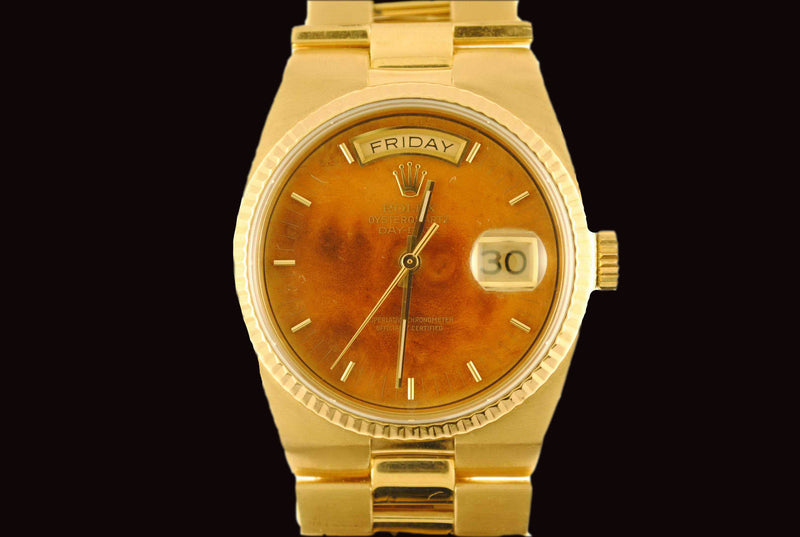 ROLEX Day-Date Oyster Wristwatch in 18K Yellow Gold with Special Walnut Dial-$80K VALUE APR 57