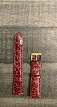 Burgundy Padded Crocodile Leather Watch Strap - $500 APR VALUE w/ CoA! ✓ APR 57