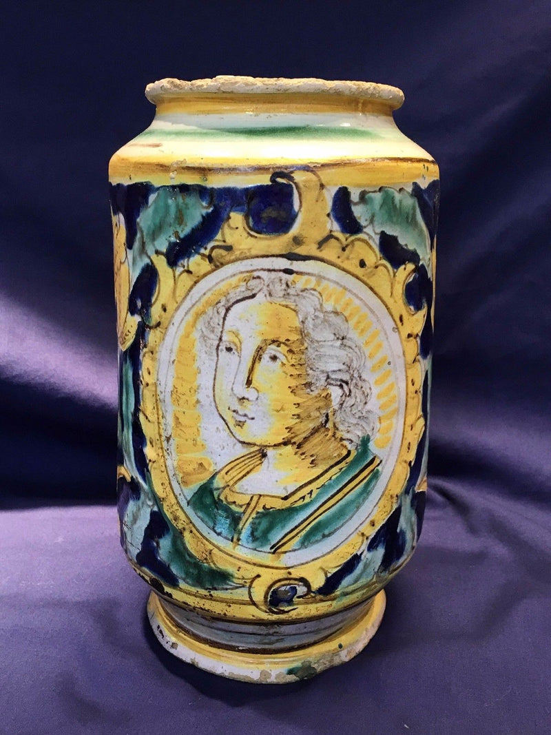 Antique Majolica Apothecary Albarello Pottery Circa 17th Century - $50K VALUE APR 57