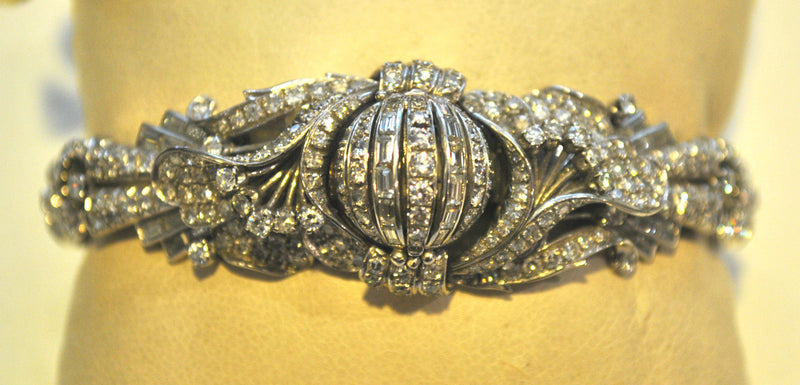 1940s Jaeger LeCoultre Rare Vintage Bracelet/Watch with 25 Carat Diamond in Platinum - $75K VALUE APR 57