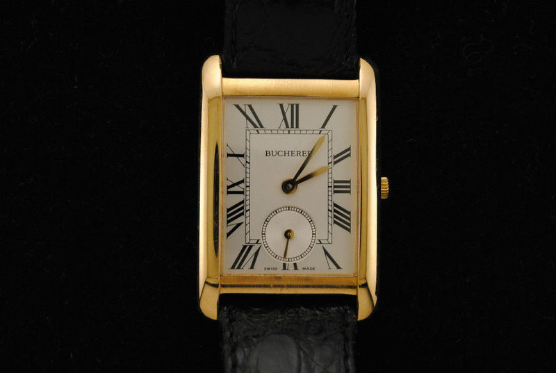 BUCHERER Men's 18K Yellow Gold Wristwatch w/ Silver Dial & Sub-Seconds Dial - $15K VALUE APR 57