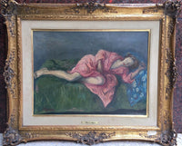 Moses Soyer, 'Resting Girl,' Original Signed Oil on Canvas, c. 1940s - Appraisal Value: $35K* APR 57