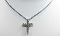 Diamond Cross Pendant Necklace in Platinum on 20" 14K White Gold Chain - $15K VALUE APR 57