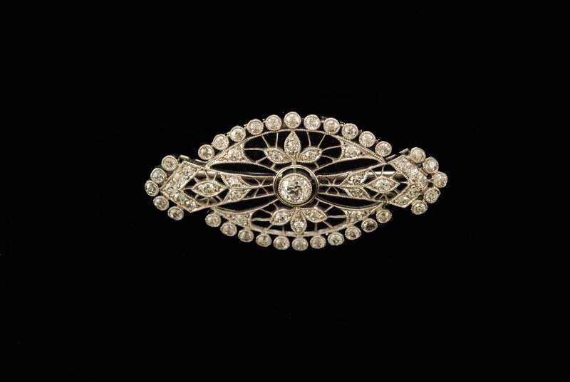 Old Miners Cut Diamond Brooch in Platinum with 2 Carats of Diamonds - $15K VALUE APR 57
