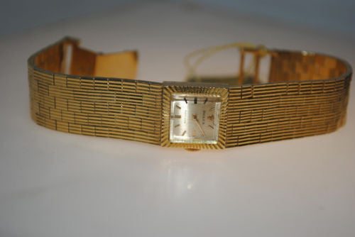 ROLEX Vintage 1940s Lady's Solid Yellow Gold Square Watch - $20K VALUE APR 57