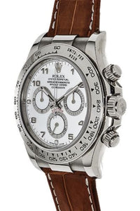 Rolex Men's Daytona Cosmograph Wristwatch in 18K White Gold with Brown Crocodile Strap - $30K VALUE APR 57