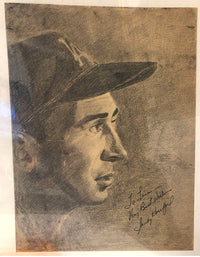 SANDY KOUFAX – Original Charcoal Portrait w/ Autograph- COA- APR $6k!!!@ APR 57