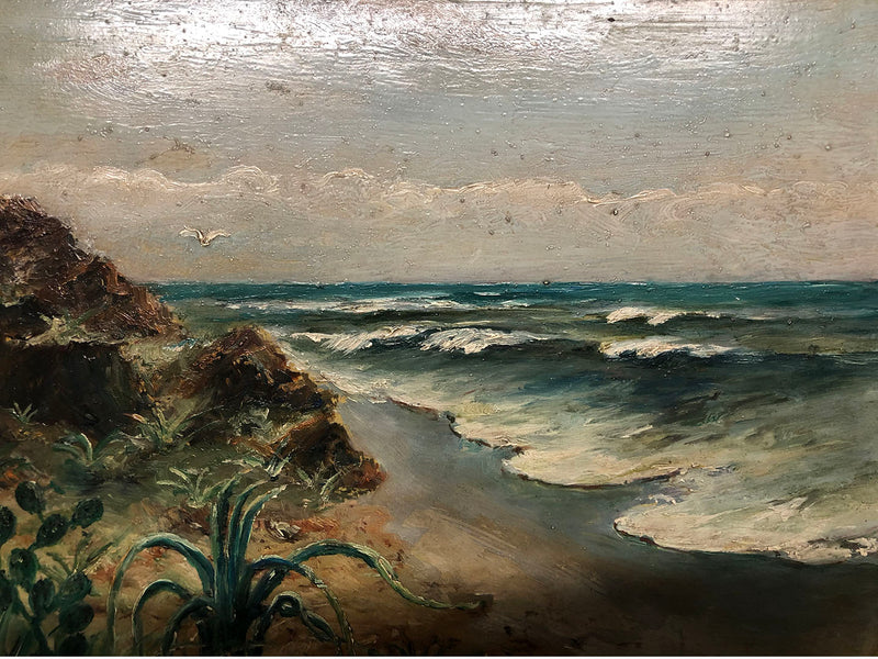 Mid-20th C. Oil Painting 'Seashore,' Framed - $5K Appraisal Value w/CoA @* APR 57