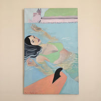 Pandora Decoster, 'Girl Floating', Acrylic on Canvas, 2019 - Apr Value: $3K APR 57