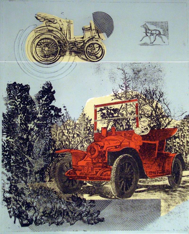 Marjorie Tomchuk, 'Horseless Carriage,' Limited Edition Etching 84/100, c. 1971 - Appraisal Value: $2K* APR 57